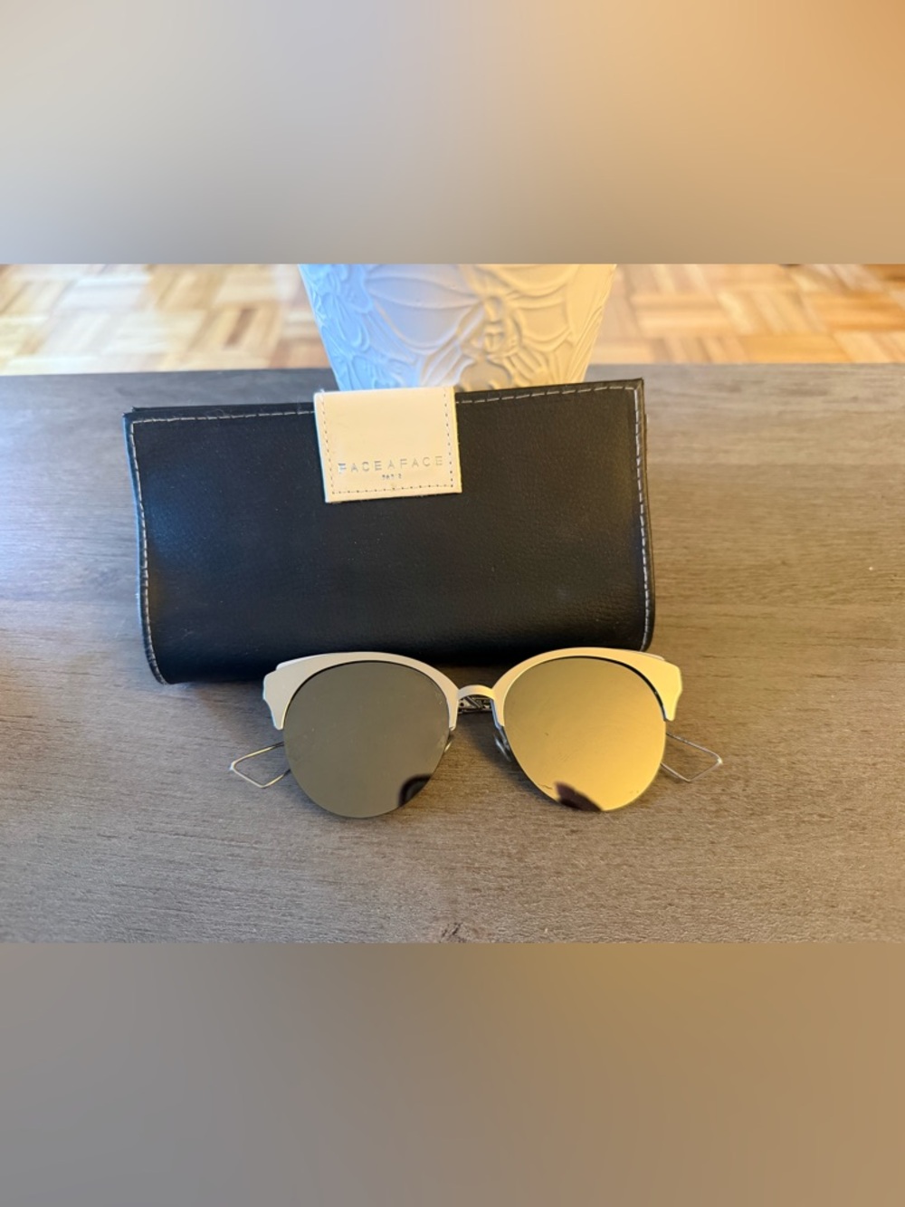 Christian Dior Silver Mirrored Cat-Eye Sunglasses